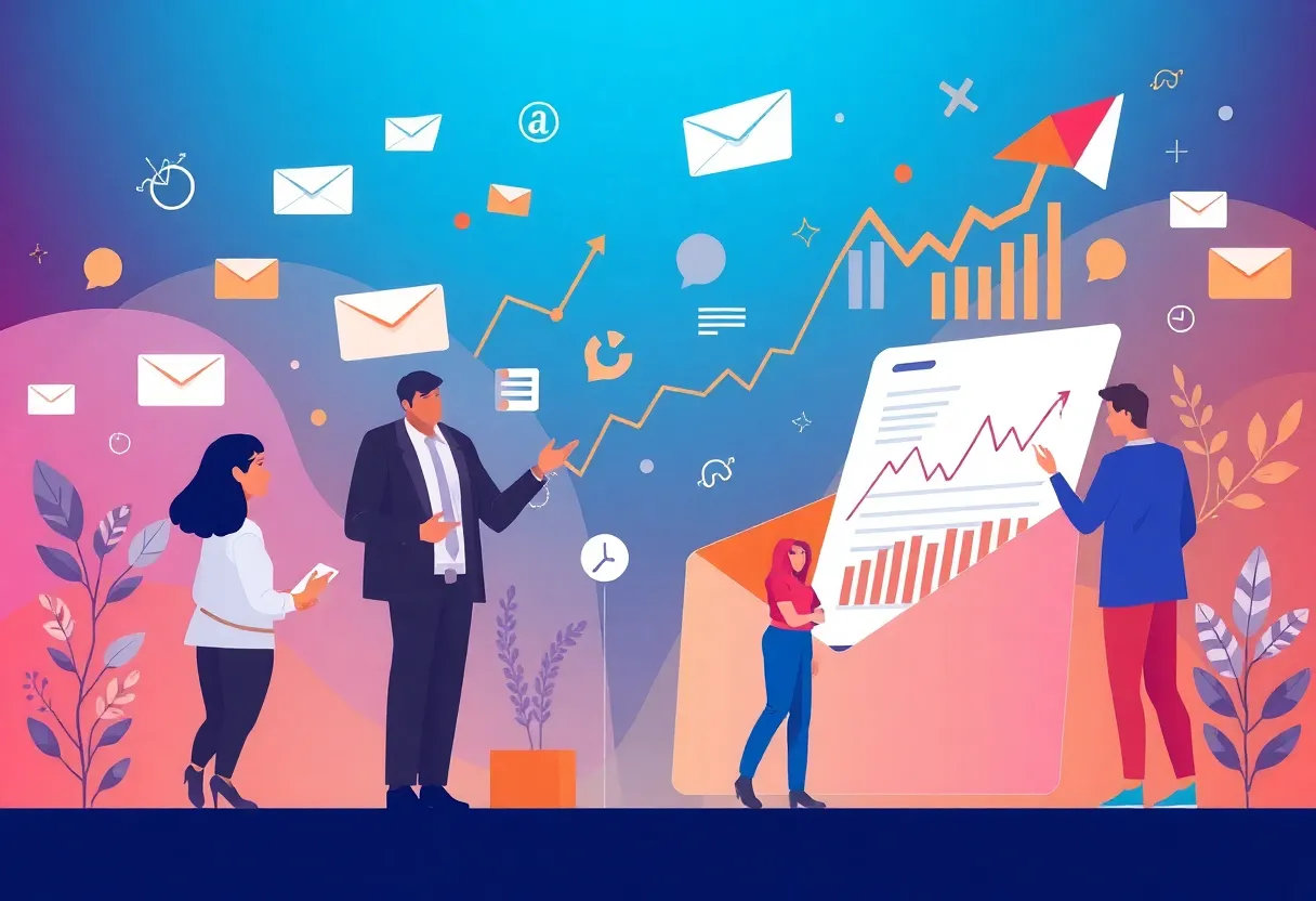 Illustration showcasing email marketing strategies and trends.