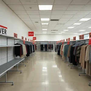 Empty Forever 21 store during liquidation sale