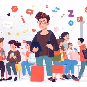 Gen Z interacting with brands on social media