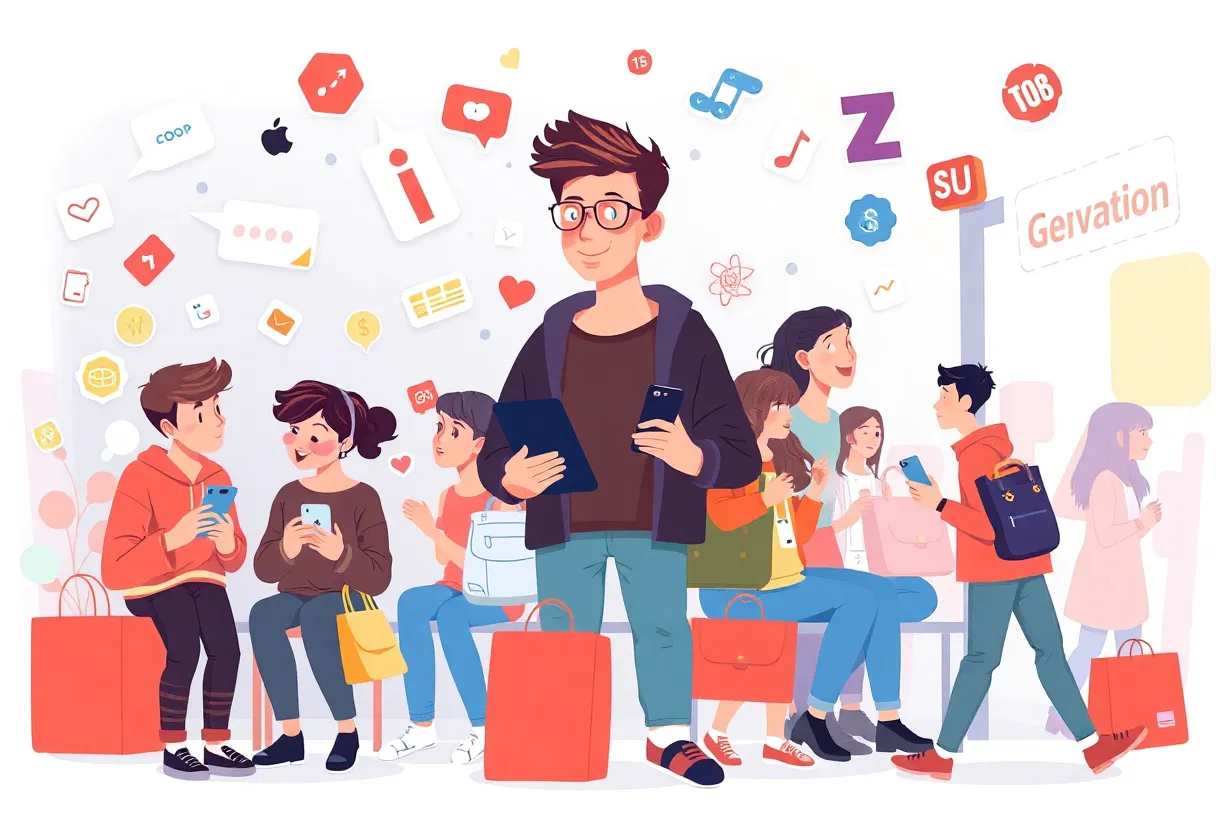Gen Z interacting with brands on social media