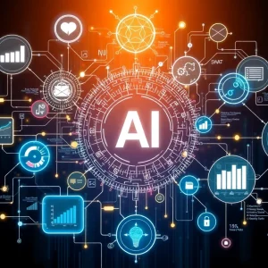 Digital artwork illustrating the use of generative AI in marketing strategies.
