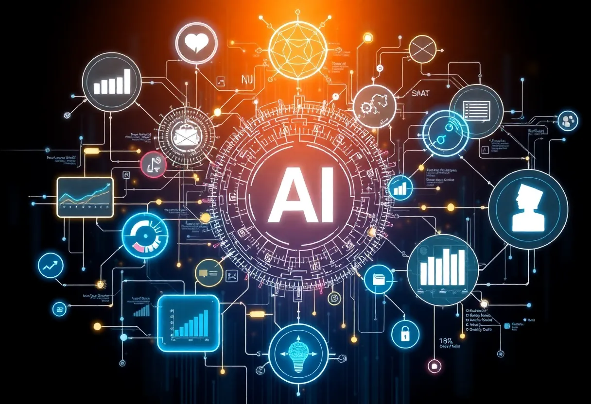 Digital artwork illustrating the use of generative AI in marketing strategies.