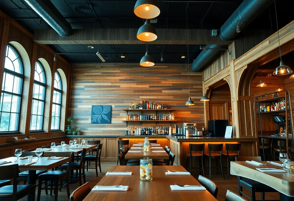Renovated interior of Haab's Barrel House showcasing historic elements and modern features