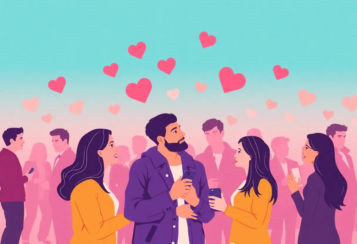 People forming connections through Hinge dating app