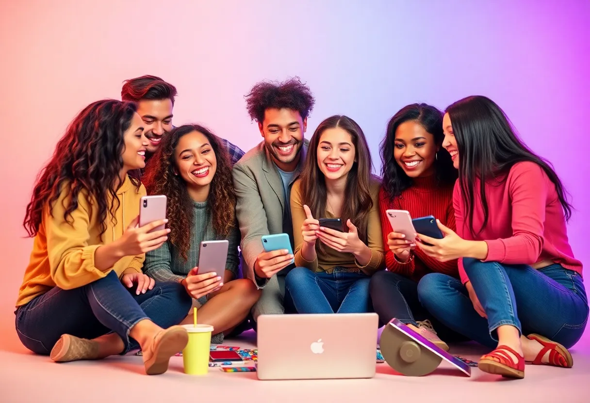 Diverse influencers working together on marketing campaigns across social media platforms.