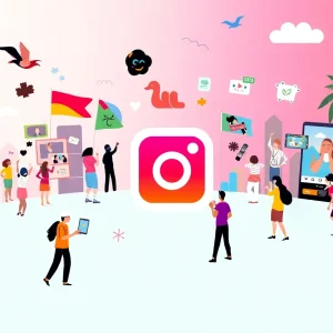 Visual representation of Instagram marketing strategies with brands using engaging content.