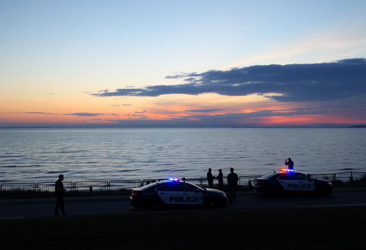Police activity at Eichelman Park by Lake Michigan