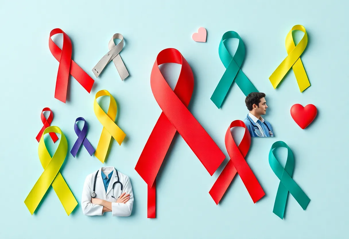 Spring flowers and awareness ribbon for kidney cancer