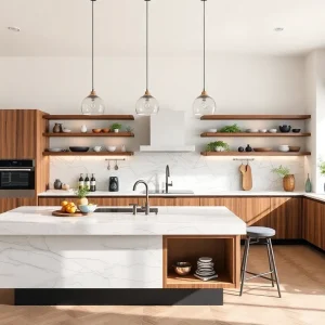 A beautifully designed kitchen island showcasing style, storage, and functionality.