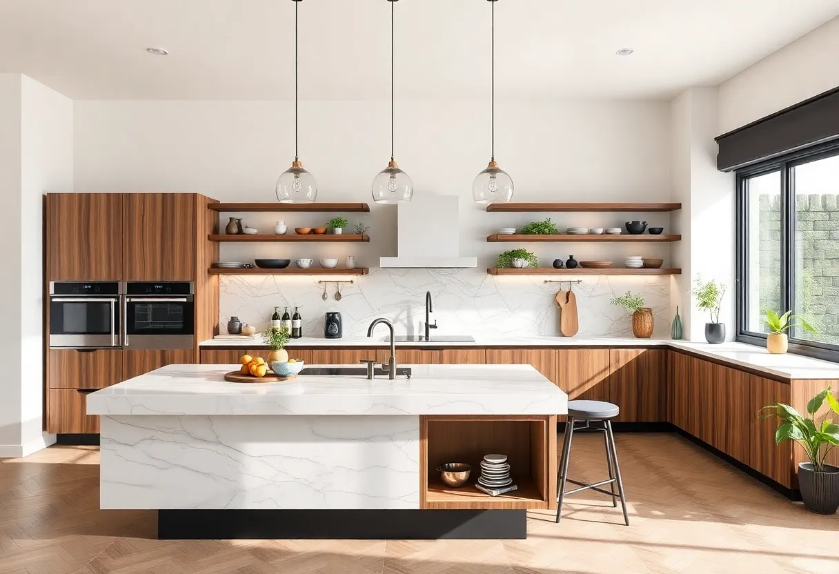 A beautifully designed kitchen island showcasing style, storage, and functionality.