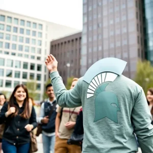 Students celebrating achievements at Michigan State University