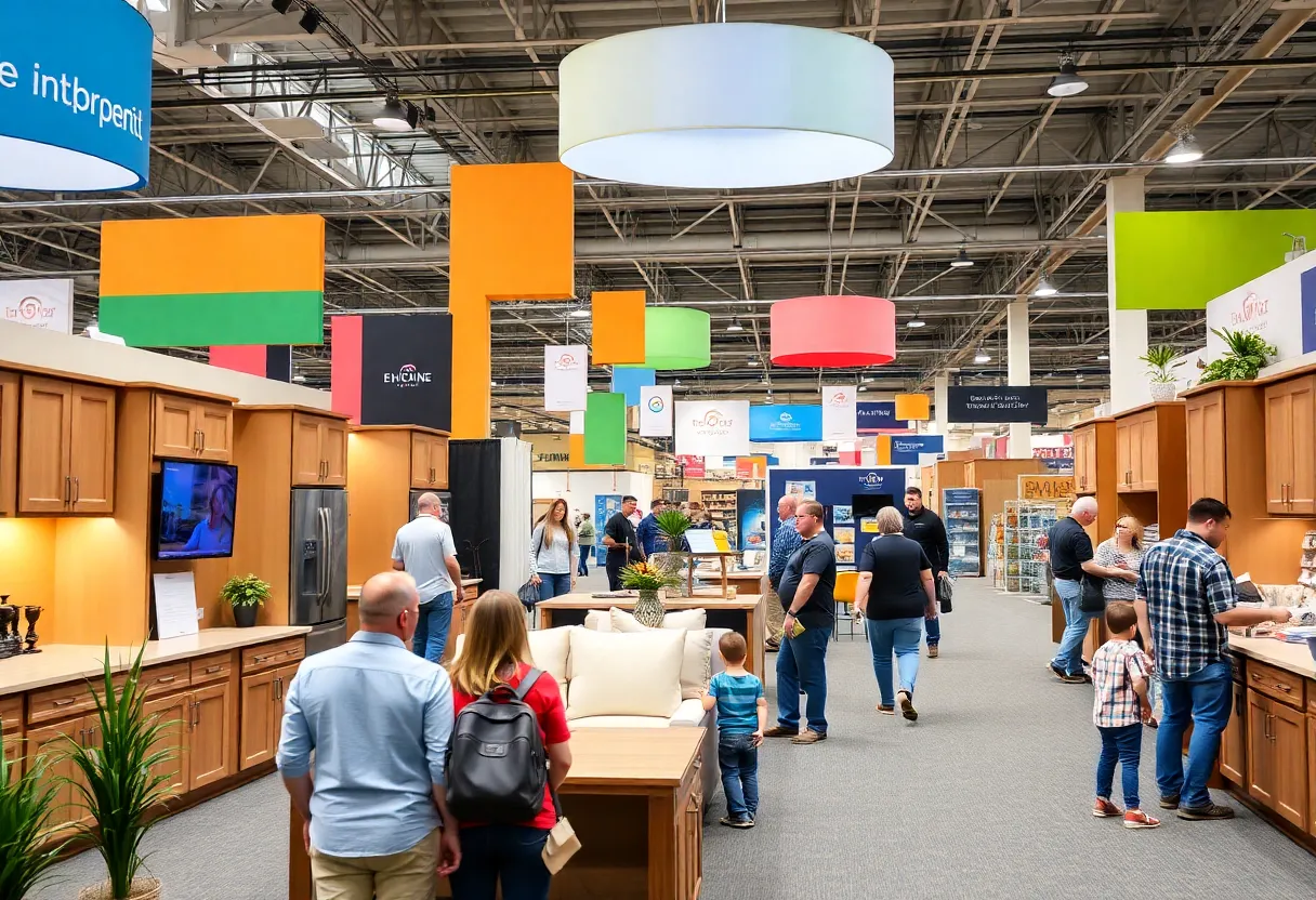 Attendees at the Missoula Home Improvement Expo enjoying various displays and activities.