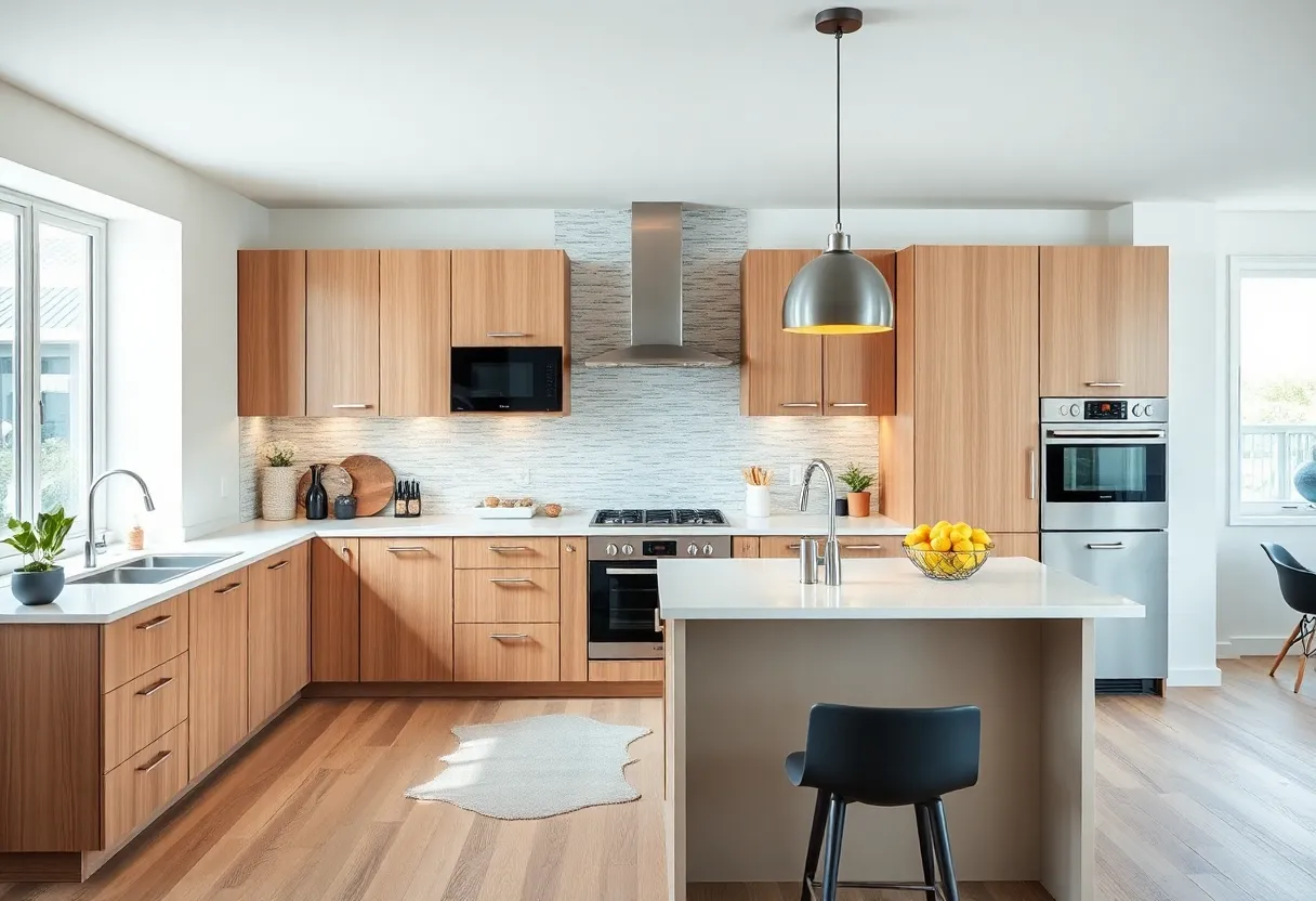 Beautifully remodeled modern kitchen with open layout and stylish decor