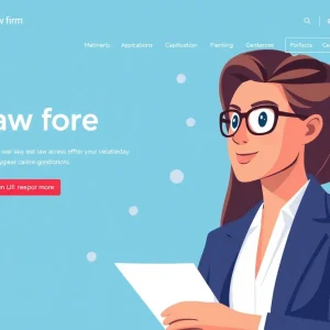 A screenshot of a modern law firm website using Motion UI technology.