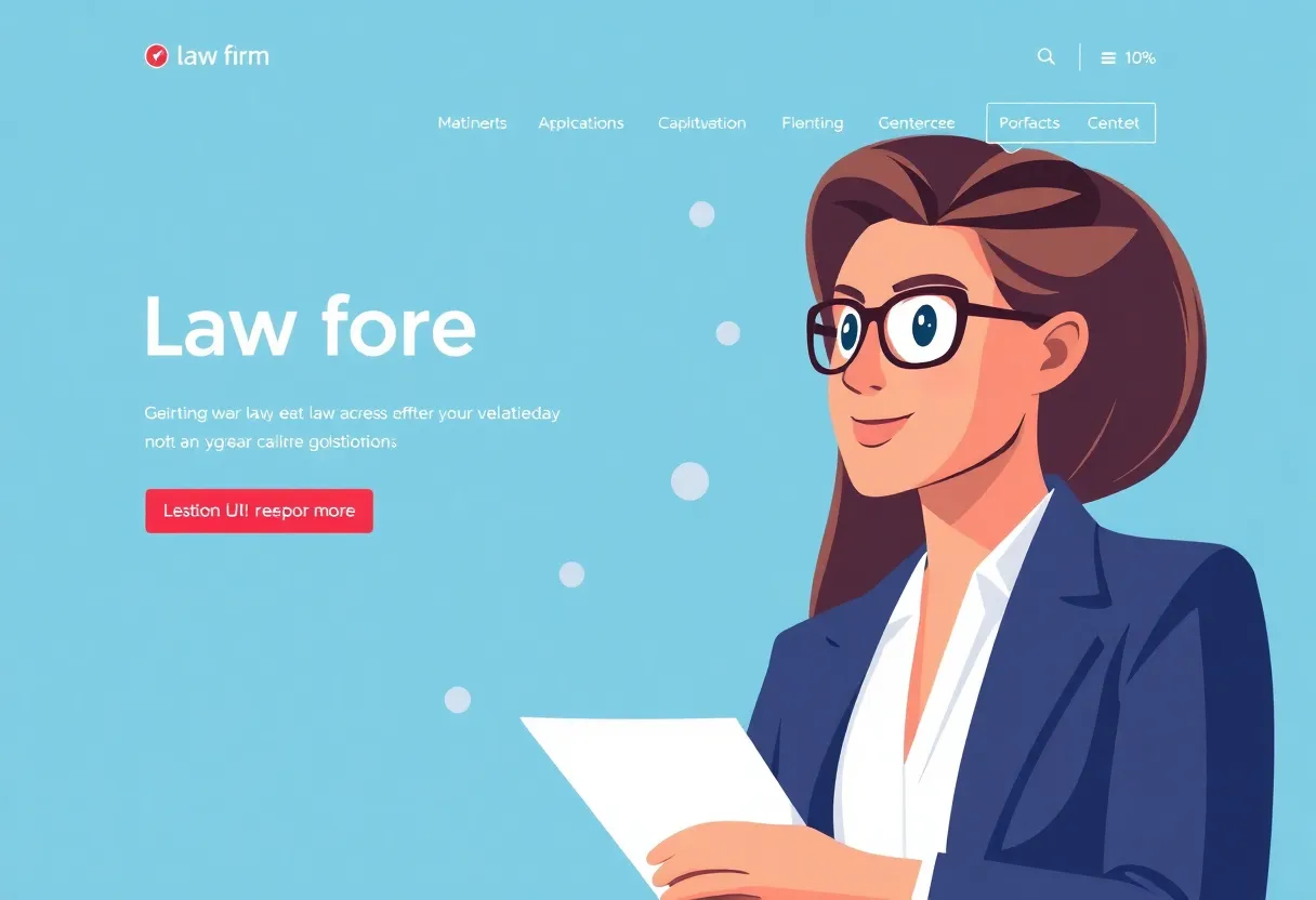 A screenshot of a modern law firm website using Motion UI technology.
