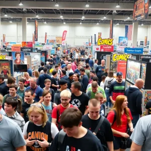 Excited fans enjoying the Motor City Comic Con