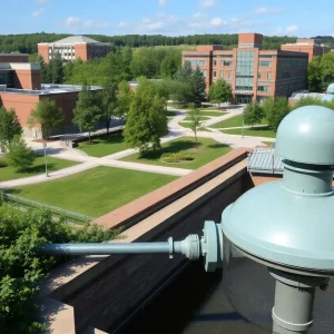 Image of Michigan State University campus showcasing water infrastructure