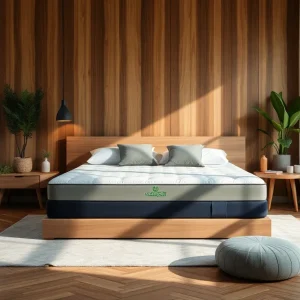 Luxurious Naturepedic organic mattress in a stylish bedroom
