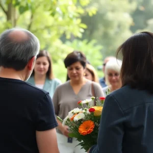 Community members gathering to remember a beloved physician.