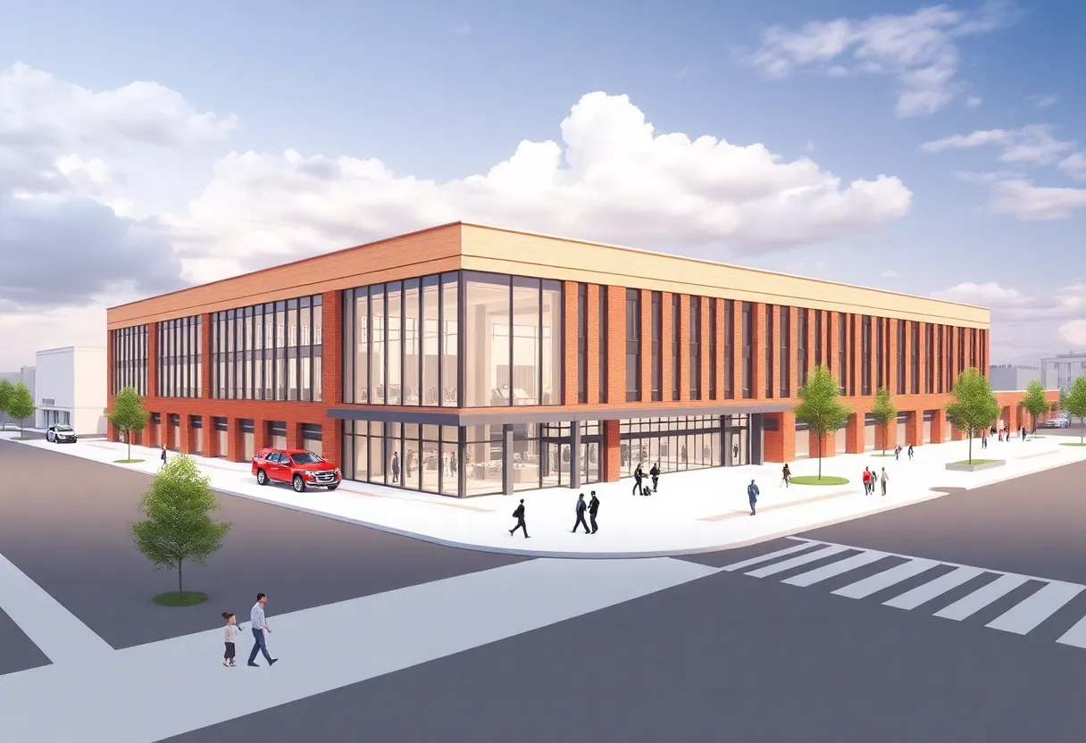 Conceptual design of the new public safety headquarters in Novi with a focus on modern architecture.