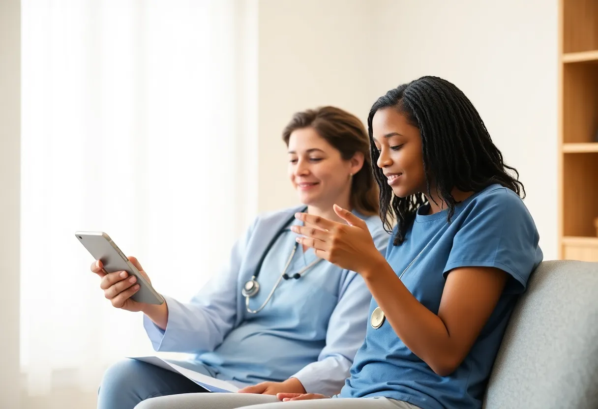 Healthcare professional using social media for community engagement