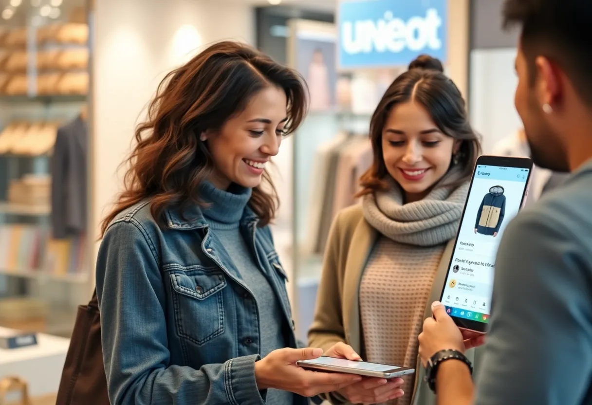 Customer receiving personalized recommendations in an e-commerce setting.