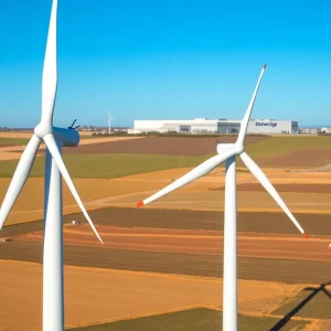 Wind farm symbolizing renewable energy near Stoneridge facility in Lexington, Ohio
