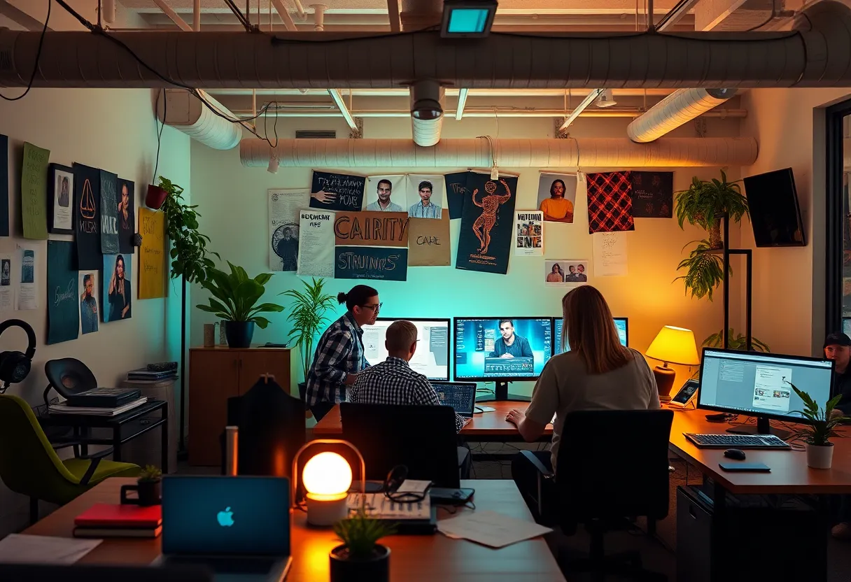 Team meeting at Secretly Group for social media strategy