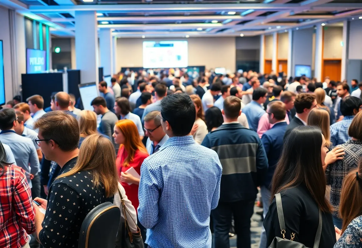 Attendees engaging at an SEO conference in 2025