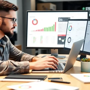 Entrepreneur using Shopify for eCommerce marketing analysis