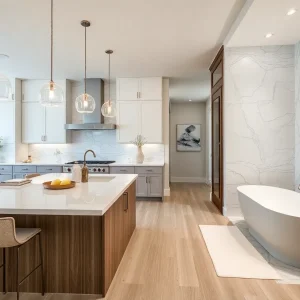 Renovated kitchen with an open design and modern features