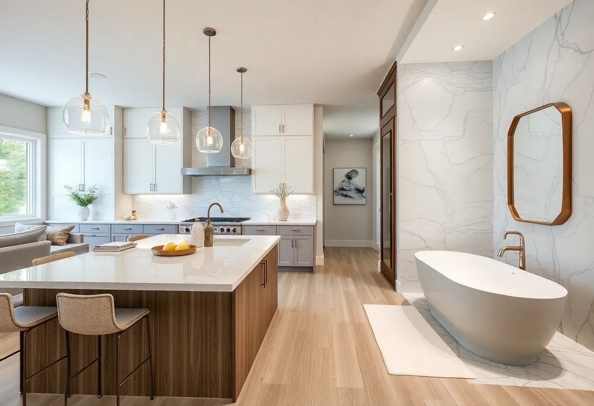 Renovated kitchen with an open design and modern features