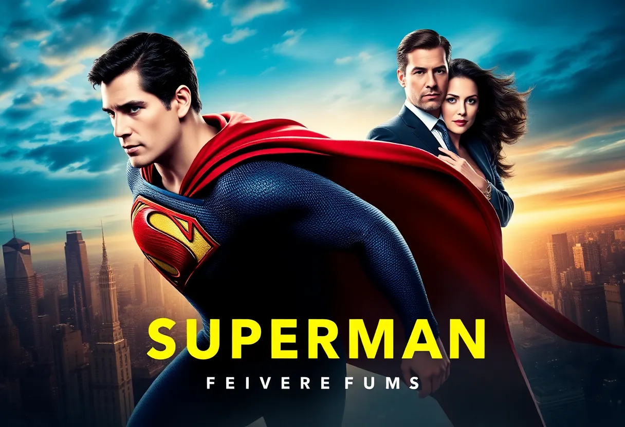 Promotional poster for the upcoming Superman film