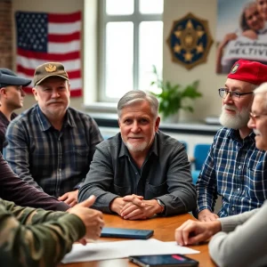 Veterans participating in a community wellness program