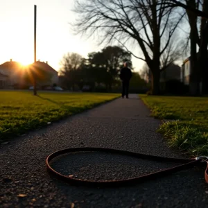 A scenic view of a quiet town street at dawn.