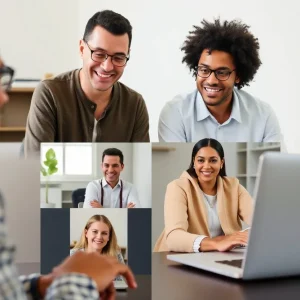 A diverse group participating in an engaging online seminar.