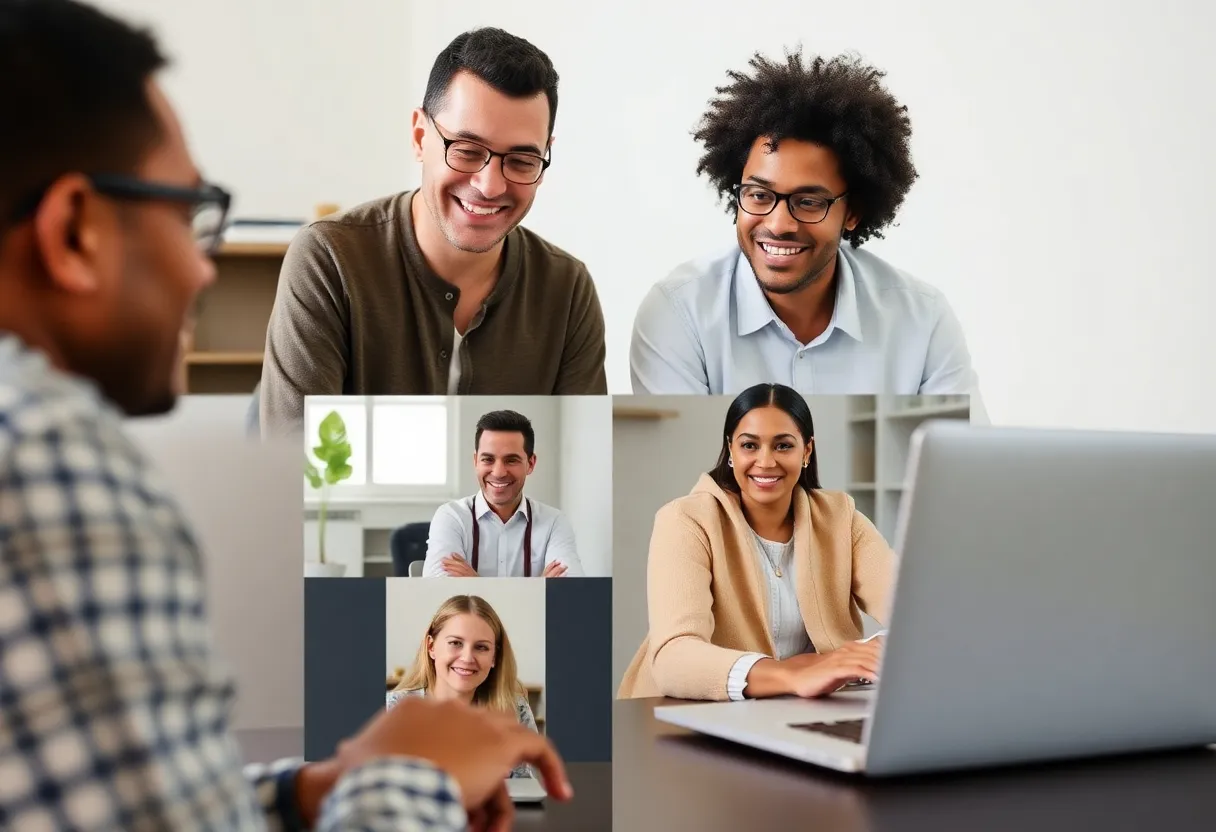 A diverse group participating in an engaging online seminar.