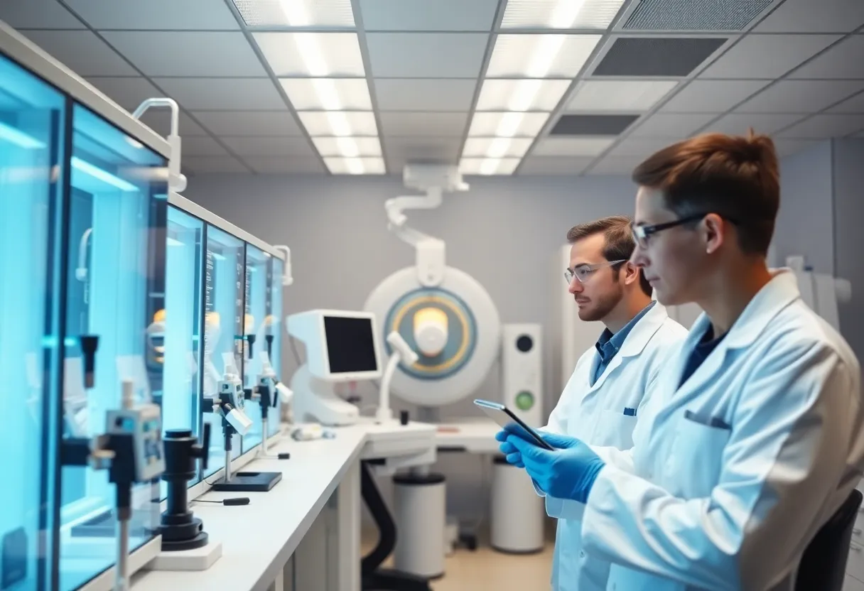 Illustration symbolizing innovation in precision oncology and cancer treatment technology.