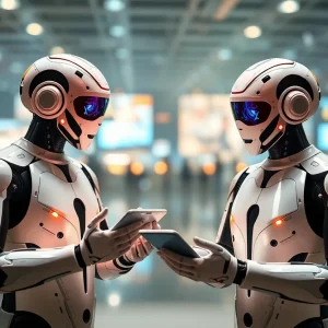 Illustration of AI agents transforming social media marketing strategies
