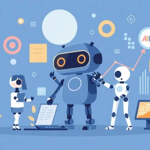Illustration of AI technology aiding startups in their business operations