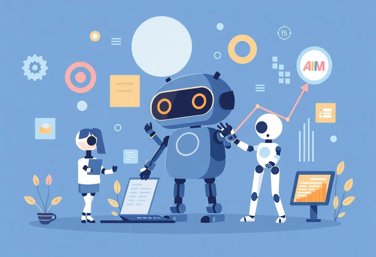 Illustration of AI technology aiding startups in their business operations