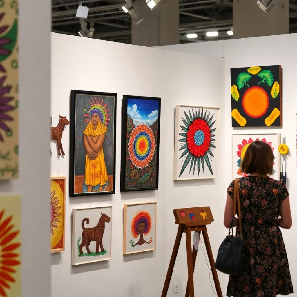 Art show showcasing diverse artworks from local artists on the autism spectrum