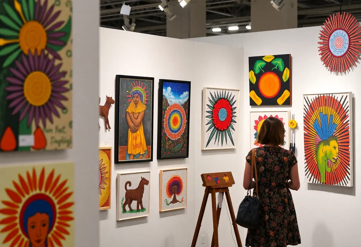 Art show showcasing diverse artworks from local artists on the autism spectrum
