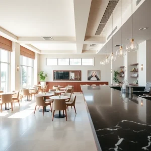 Interior of the renovated Black Pearl restaurant showcasing a modern design