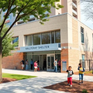 Exterior view of the new shelter in Cambridgeport, Massachusetts