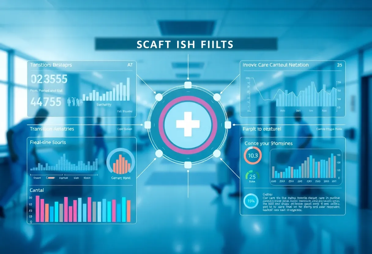 Visual representation of Care Transition Dashboards in a healthcare setting.