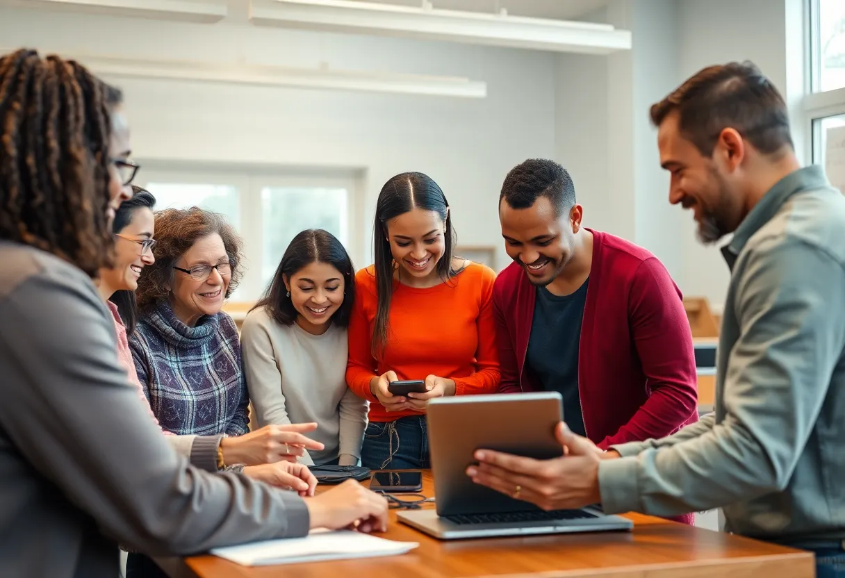 Christian HELP staff using new technology in the office