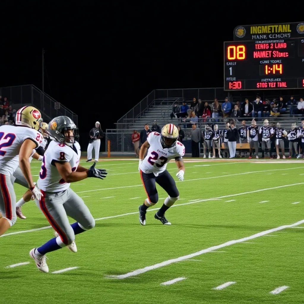 Football players in a high school game