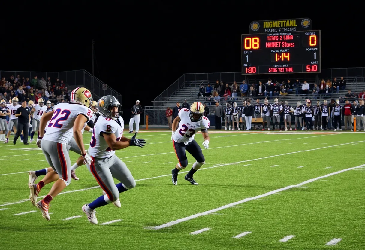 Football players in a high school game