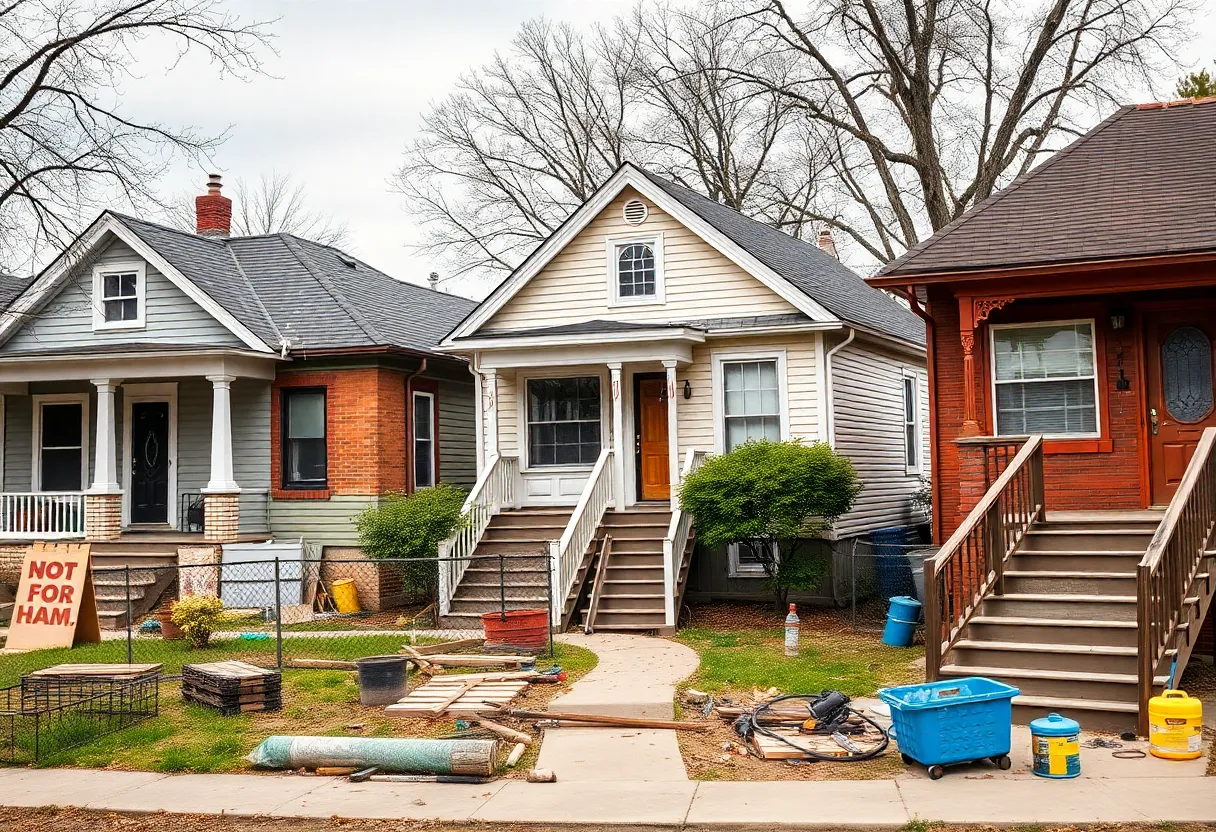 Father-daughter home renovation team working on a house in Detroit